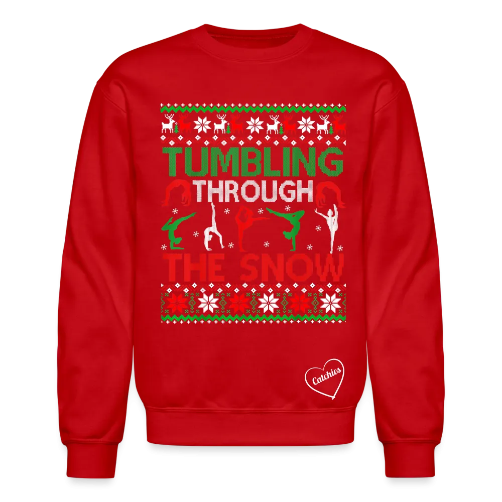 Tumbling through the snow adult Sweatshirt