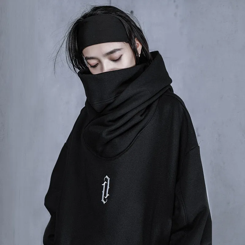 Turtleneck Hoodie Women Techwear Harajuku Hoodies Sweatshirts Hip Hop Streetwear Pullover Oversized Cotton