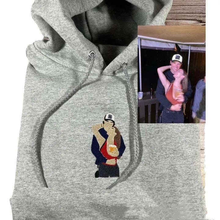 Unisex Personalized Photo Embroidered Hoodie