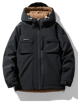 US Sale of Men's Puffer Jacket with Hood and Pockets - SF2115