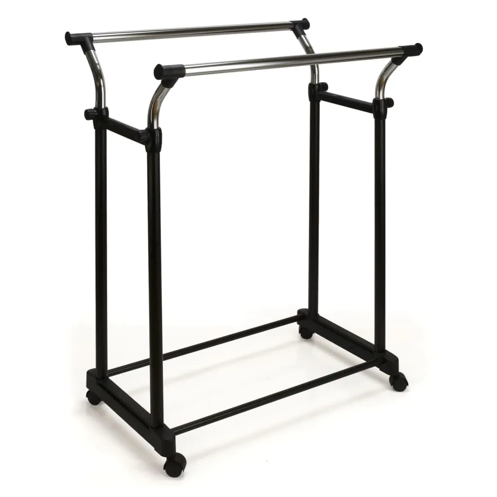 V-Part Clothing Rack Adjustable Height 4 Wheels Double