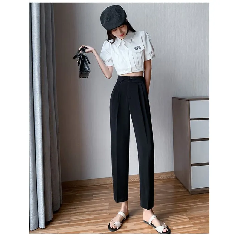 Versatile Silky High-Waisted Pants