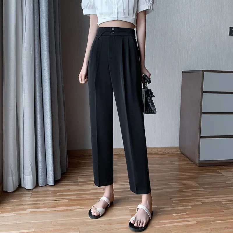 Versatile Silky High-Waisted Pants