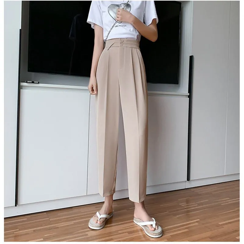 Versatile Silky High-Waisted Pants