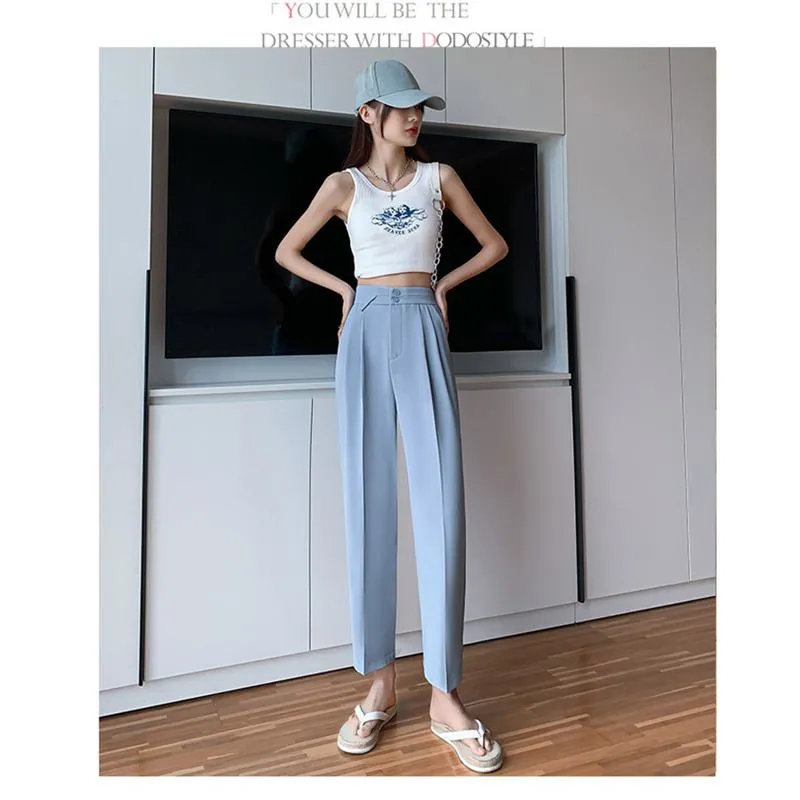 Versatile Silky High-Waisted Pants