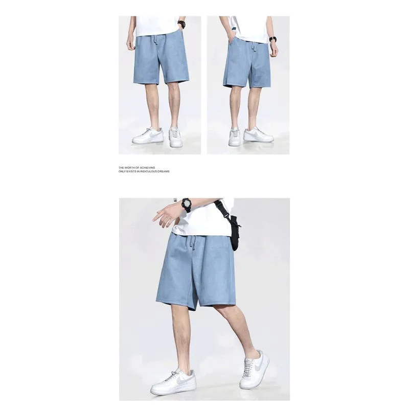 Versatile Suede-Like Drawstring Waist Trendy Solid Color Camel Velvet Shorts