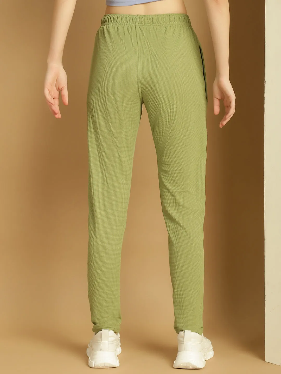 Vimal Jonney Solid Light Green Regular Fit Polyster Lycra Trackpant For Women