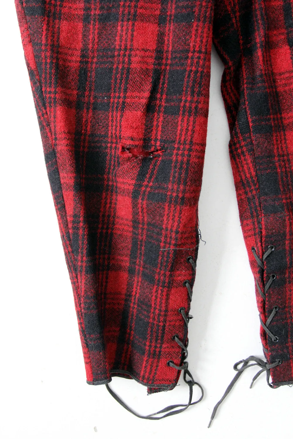 vintage 1930s plaid hunting pants, waist 32