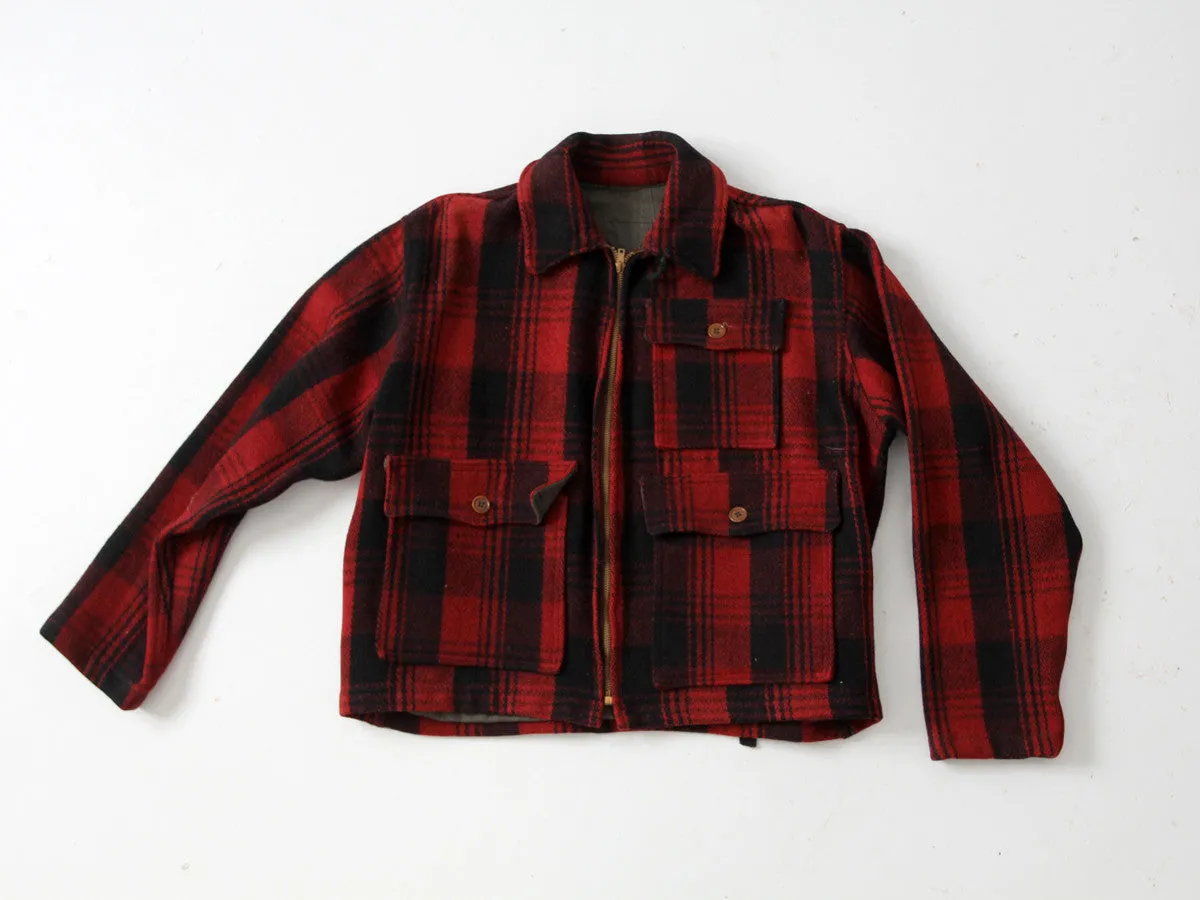 vintage 1940s plaid hunting jacket