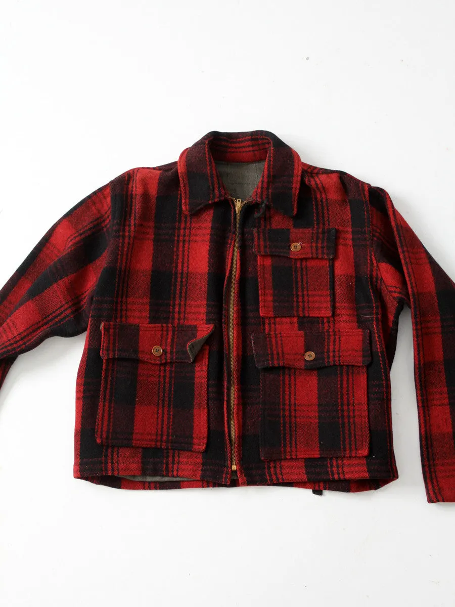 vintage 1940s plaid hunting jacket