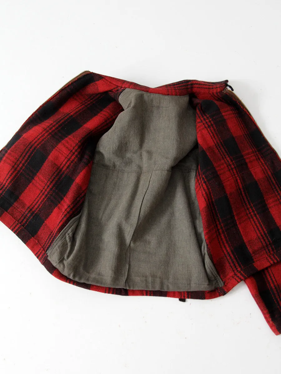 vintage 1940s plaid hunting jacket