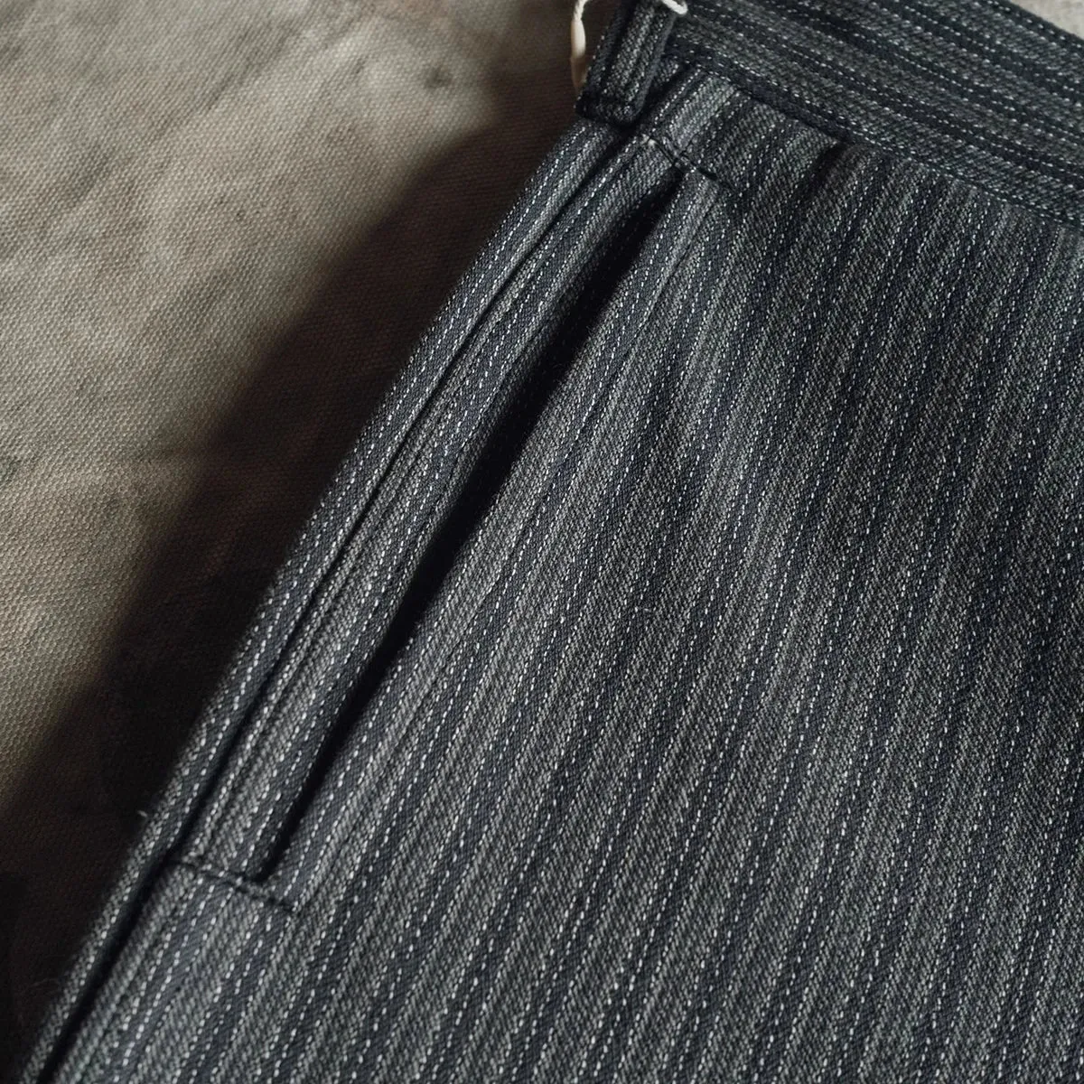 Vintage Style Men's Suit Trousers - Black and Grey Stripes