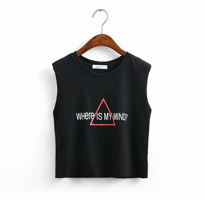 Where Is My Mind Harajuku Crop Top Sleeveless