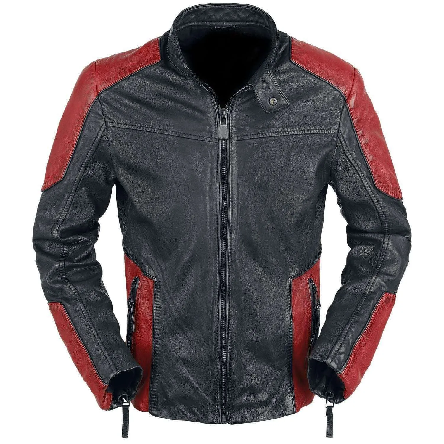 Will Smith Suicide Squad Red and Black Motorcycle Leather Jacket