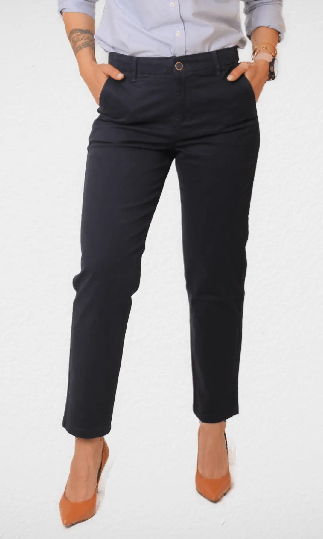 Women Gabardine Pants (Dark Blue)