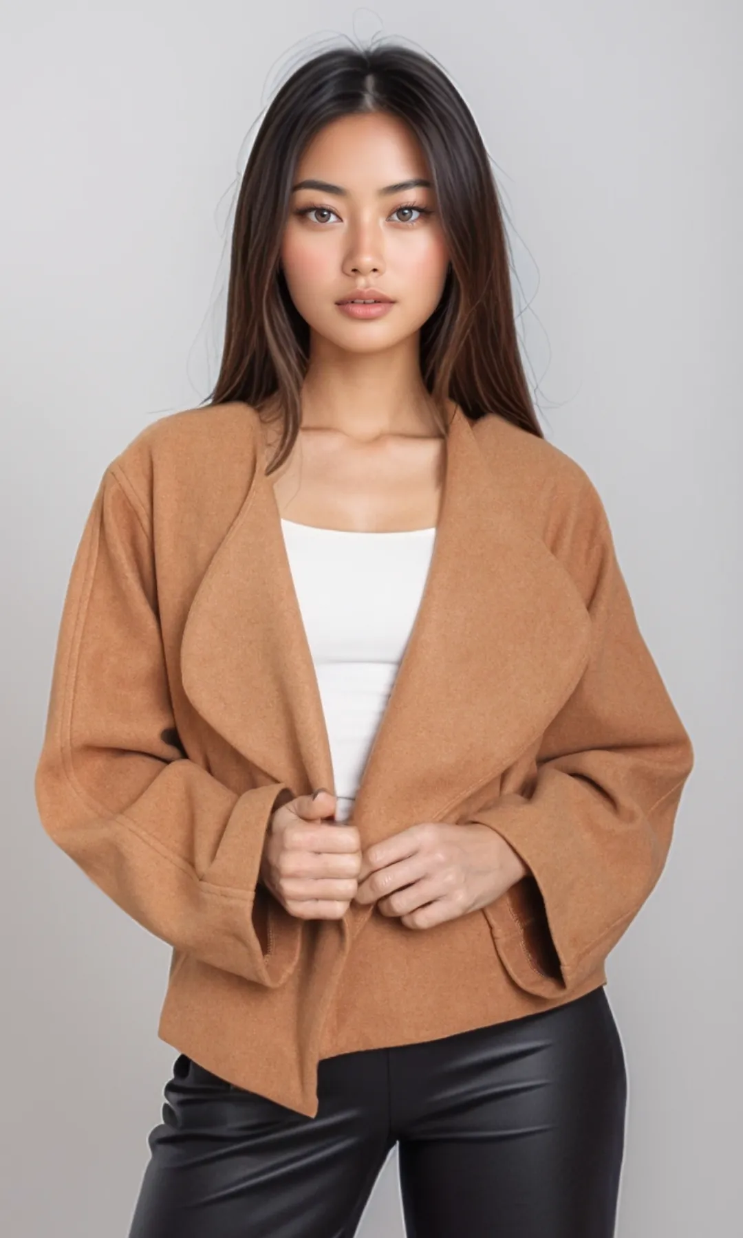 Women Tied Short Jacket (Brown)