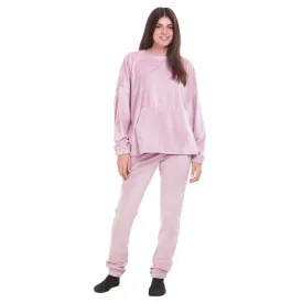 Women Winter Pajama Set Light mauve Sweatshirt   Pants