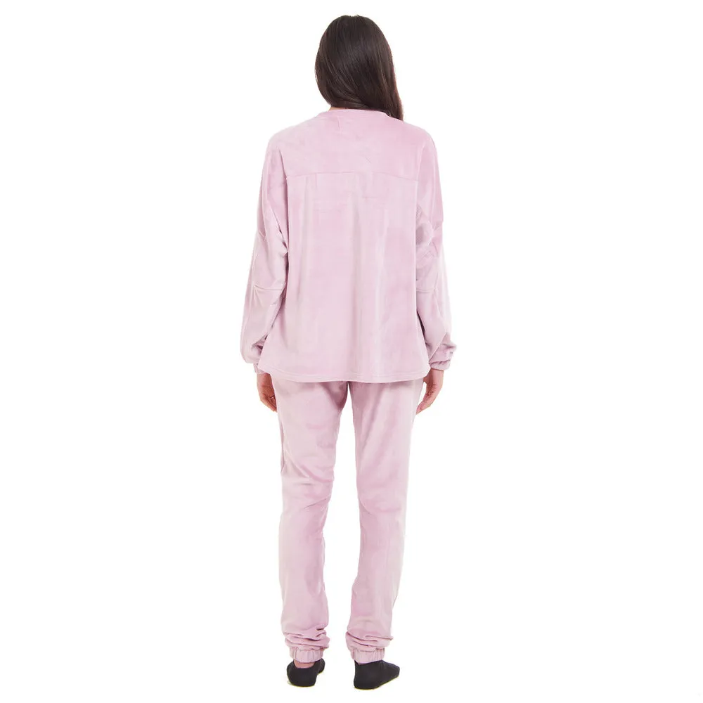 Women Winter Pajama Set Light mauve Sweatshirt   Pants