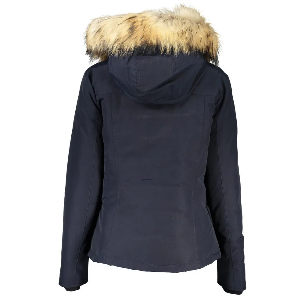 Woolrich Dark Blue Cotton Jackets & Coat